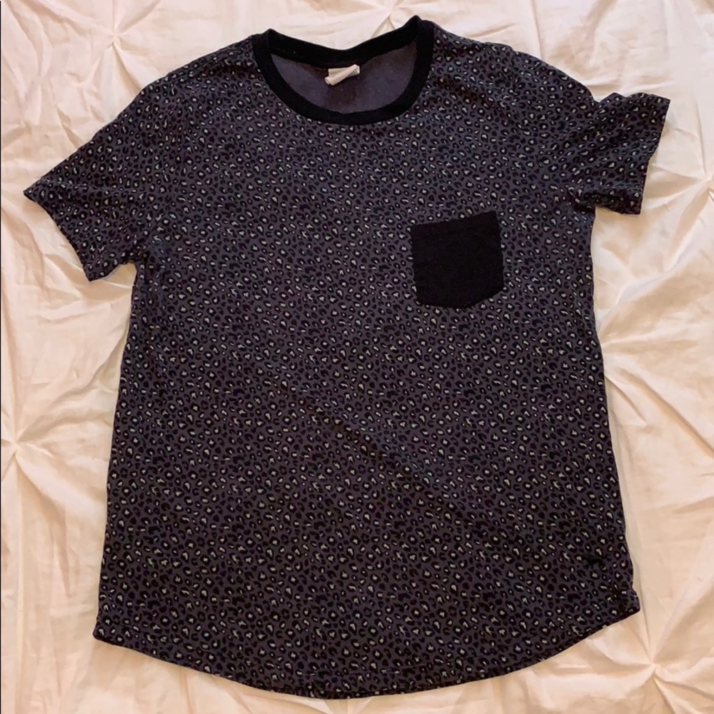Leopard print Dark blue shirt